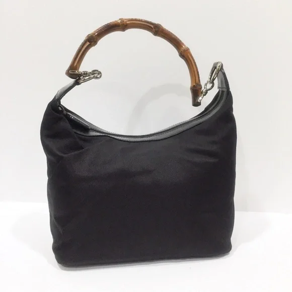 vintage gucci nylon, leather, and bamboo hobo - Picture 3 of 12